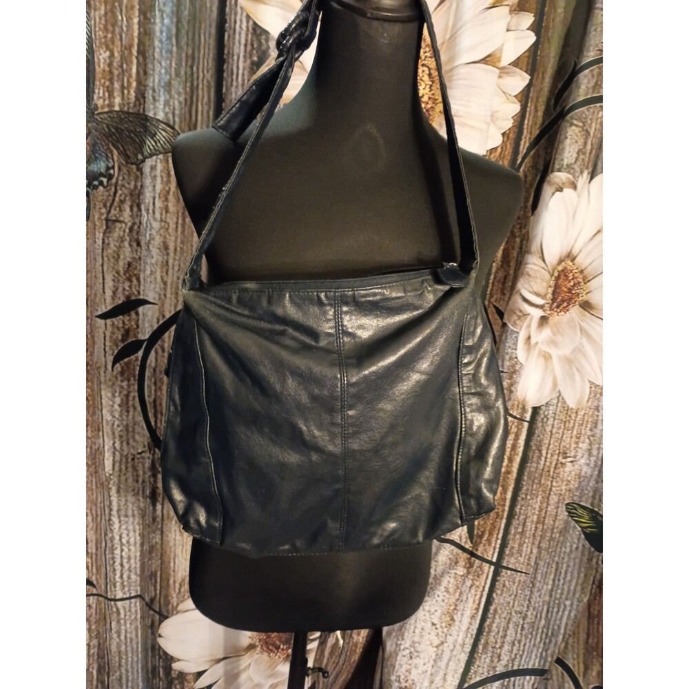 black Soft Faux leather crossbody purse